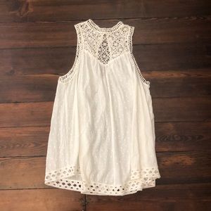 Cream Free People Lace Slip Dress